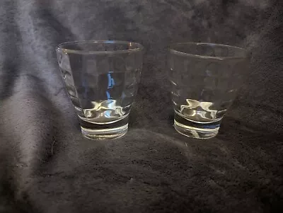 Buy Vintage Heavy Glass Ribbed Flared 2 X Tumbler Glasses 10cm High (Hsh3) • 5.99£