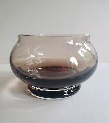 Buy Vintage Cased Caithness Glass Peat Coloured Stroma Rose Bowl  • 20£