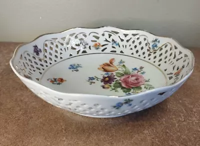 Buy Vintage Schumann, Dresden, Decorative Reticulated Or Pierced Porcelain Bowl • 9.95£