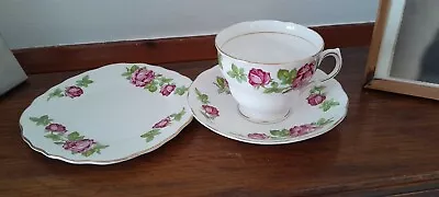 Buy Royal Vale Bone China Trio Tea Cup Saucer Side Plate Pink Roses 7201 • 6.90£