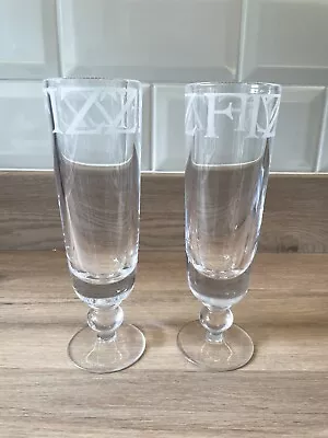 Buy Emma Bridgewater Black Toast Set Of 2 Pair Glass Champagne Flutes - Fizz Fizz • 43£