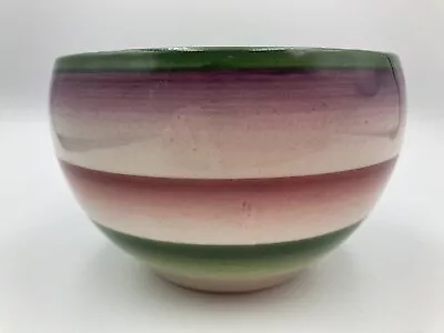 Buy WADE Royal Victoria Pottery Sugar Bowl Pink / Green Stripe Staffordshire England • 8£