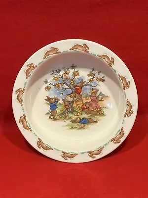 Buy Vintage Royal Doulton Bunnykins Bone China Porringer Bowl Apple Picking • 16.99£