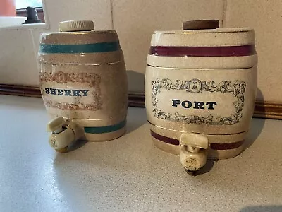 Buy Royal Victoria Wade Pottery Vintage Sherry & Port Ceramic Barrell Bottle • 10£