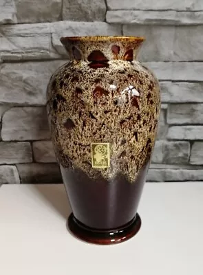 Buy Fosters South West Studio Pottery Vase Brown Honeycomb Glaze • 14£