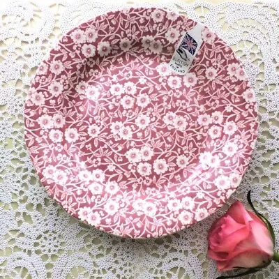 Buy BURLEIGH Pink Calico Dessert Plate England Dinnerware  21.5cm 8.5in Floral New • 75.77£