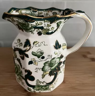 Buy Vintage Mason's Ironstone Hand Paint Gilded Green Chartreuse Large Water Jug 6” • 6.99£