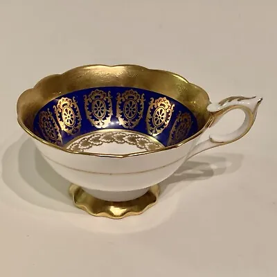 Buy Royal Stafford Bone China Cobalt Blue Gold Gilt Footed Tea Cup Made In England • 55.92£