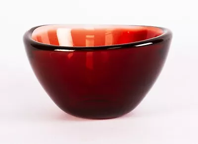 Buy Vintage Orrefors Sven Palmqvist 'Selena' Red Glass Bowl, Signed • 34.99£