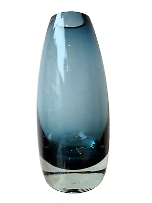 Buy Riihimaen Lasi Oy Vase  Steel Blue Model 1365 Riihimaki Finland Tamara Aladin • 185£