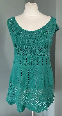 Buy Marks And Spencer Size 12 Crochet Green Top With Green Camisole • 4.99£