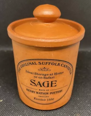 Buy The Original Suffolk Canister Henry Watson Pottery Sage With Lid • 6.99£
