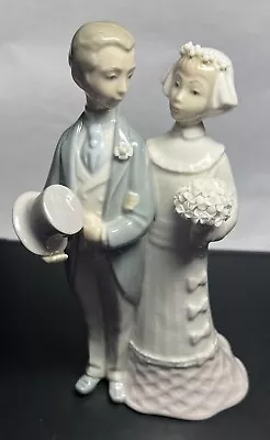 Buy Euc Vintage Lladro #4808 Wedding Bride Groom Porcelain Figurine Cake Topper • 37.27£
