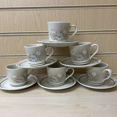 Buy Royal Doulton Lambethware Florinda 6 Cups & 6 Saucers Floral Vintage England • 29.95£