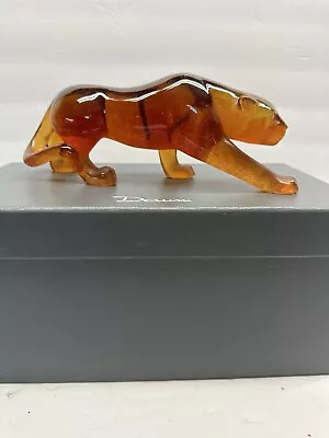 Buy Vintage Daum Pate De Verre Amber Art Glass Panther Figurine With Box • 1,118.32£