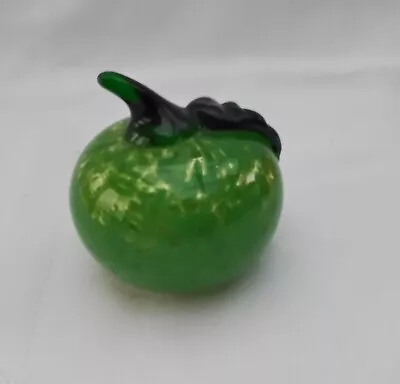 Buy Art Glass Mottled Green Apple Paperweight/Ornament • 7.50£