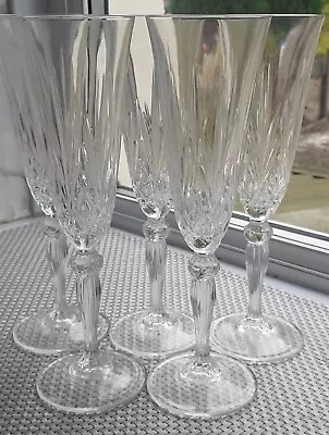 Buy 5 Vintage RCR Crystal Glass Overture Champagne Flutes 22 X 7 Cm • 22.99£