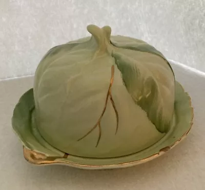 Buy Royal Winton Grimwades Covered Butter Cheese Keeper Leaf Cabbage Chip 5” • 15.93£