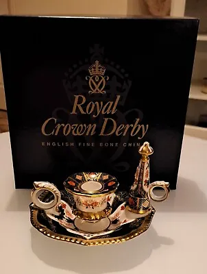 Buy Crown Derby Boxed 1128 SGB  Chamber Candle Stick Snuffer Old Imari Winster 1st • 230£