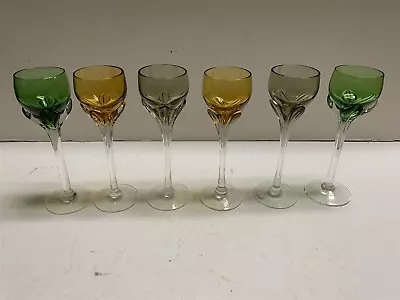 Buy Set Of 6 Colored Czech Bohemia Cordial Sherry Wine Tasting Glasses Multicolored  • 92.26£