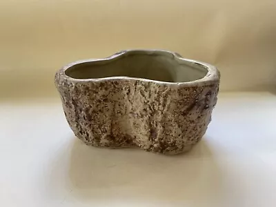 Buy VIntage 1950s Moira Hillstonia Pottery 3 Sided Curved Planter Wood Bark Effect • 4.99£