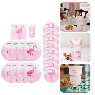Buy  Flamingo Paper Plate Hawaii Party Tableware Safe Printing Cup Child • 12.75£