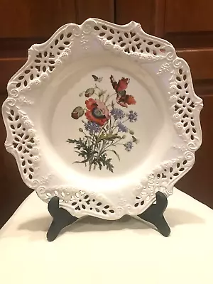 Buy ROYAL CREAMWARE PLATE THE FLORAL GIFT POPPIES Paul Jerrard Pierced Rims 10.5  • 13.98£