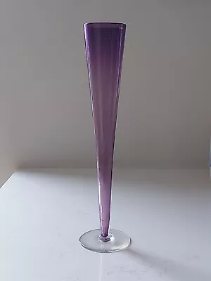 Buy Amethyst Glass Tall Bud Vase Mid Century Vintage Retro 12.5  • 15£