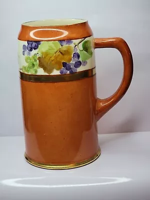 Buy Antique Lenox Belleek Stein/Mug - Burnt Orange W/ Grapevine & Gold Trim • 46.60£