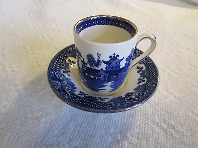 Buy Antique Burleigh Ware Blue Willow Pattern Small Coffee Cup And Saucer • 11£
