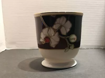Buy Noritake Ivory China Footed Vase Bowl7290 Midnight Orchid Retired Pattern Signed • 28.51£