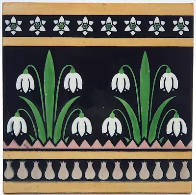 Buy Minton Hollins & Co Snowdrop Tile Designed By Christopher Dresser C1880 AE5 • 145£