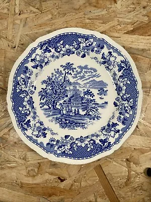Buy Wood & Sons Seaforth Vintage Blue & White Willow Type Pattern Plate 22.5cm • 12£
