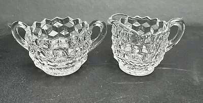 Buy Fostoria American Clear Open Sugar Bowl & Creamer Set Elegant Glassware • 46.60£