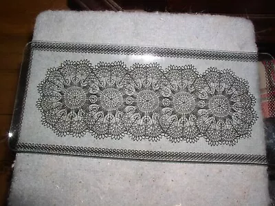 Buy 4 X Vintage Chance Decorative Glass Plates  Lace Design Oblong -1 Large, 3 Small • 10£