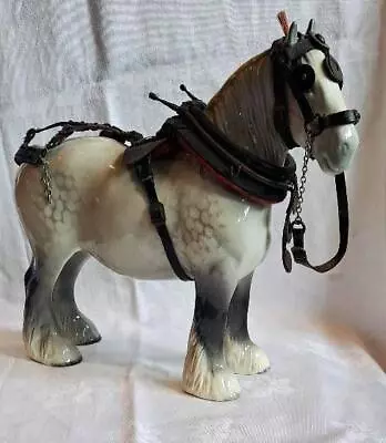 Buy BESWICK DAPPLE GREY CLYDESDALE/SHIRE No 818 WITH HARNESS • 115£