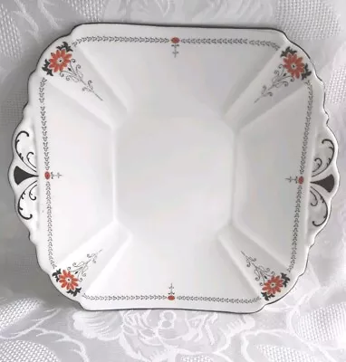 Buy Shelley Cake/Bread & Butter Plate. Red Daisies 11497 • 15£