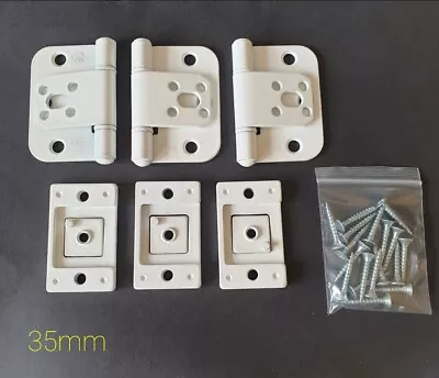 Buy National Hickman White Alternative Hinge Set For 1 Door - 35mm, 40mm & 44mm Door • 18.30£