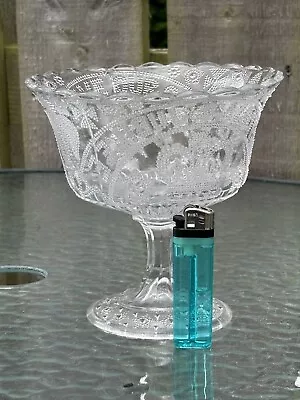 Buy Antique Queen Victoria 1887 Jubilee Commemorative Glass Chalice Dish Bowl • 18.99£