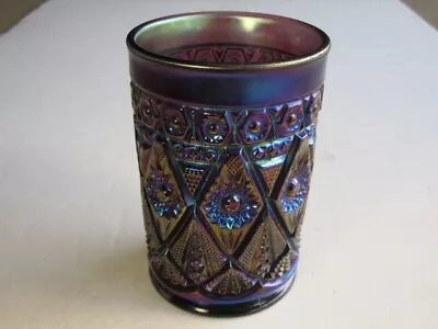 Buy Antique Purple Imperial Carnival Glass Diamond Lace Tumbler Choice Piece • 41.94£