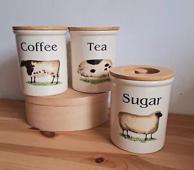 Buy T.G Green Cloverleaf Farm Animals Coffee Tea Sugar Jars Pots Container. Pig, Cow • 21£