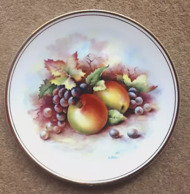 Buy Vintage Royal Kent Hand Painted Fruit Plate By D Wallace Exceptional Condition • 9.95£