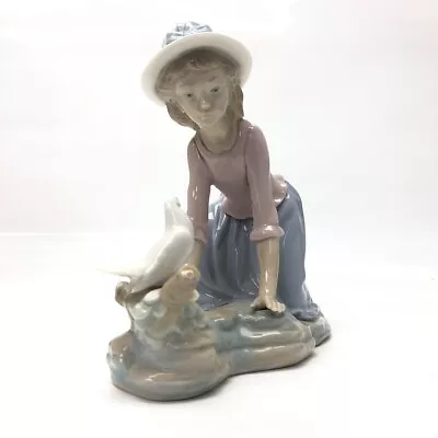 Buy Lladro Nao Kneeling Lady With Dove Figurine 1978 Retired Vintage Caressing -CP • 4.99£