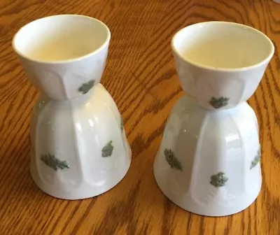 Buy 2 Vintage ADDERLY Chelsea Ware RARE GREEN & White Bone China Double EGG CUPS • 45.39£