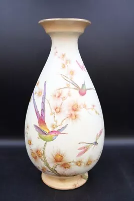 Buy Vintage CROWN DUCAL  Bird Of Paradise  Round Tall Pottery Vase 29cm - W77 • 9.99£