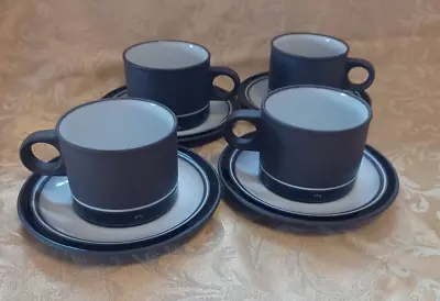 Buy Vintage Hornsea 'Contrast' Pattern Set Of Four Cups And Saucers C1970's • 9.99£