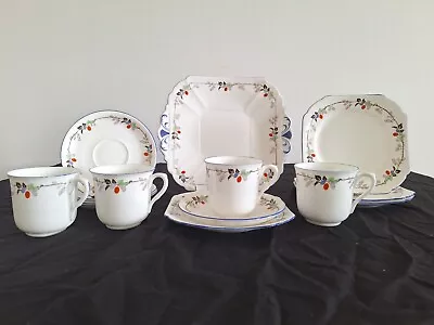 Buy Vintage Shelley China England 1 Cake Plate 4 Cup & Saucers And 4 Tea Cake Plates • 9.25£