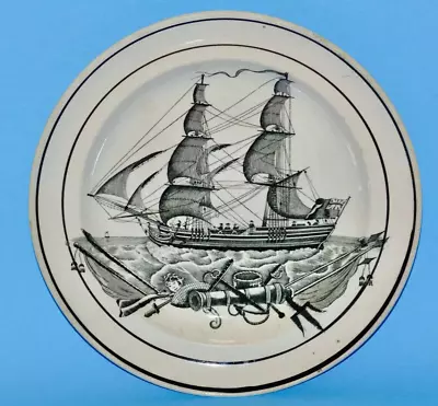 Buy Early 19th Century Victorian Dillwyn & Co. Pearlware Ship Plate C1811-1817 22cm • 99£