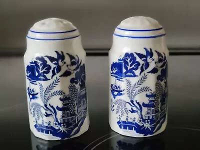 Buy Blue & White Bone China Staffordshire Salt & Pepper Cruet Pots • 9.50£
