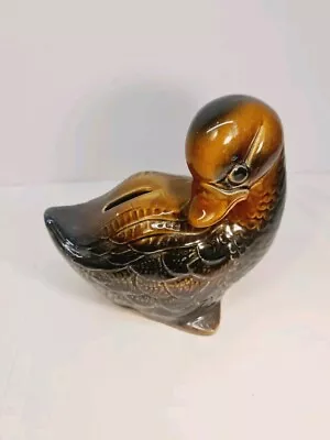 Buy Vintage Arthur Wood Pottery Brown Duck Money Box - Money Bank Glazed Ornament • 11£